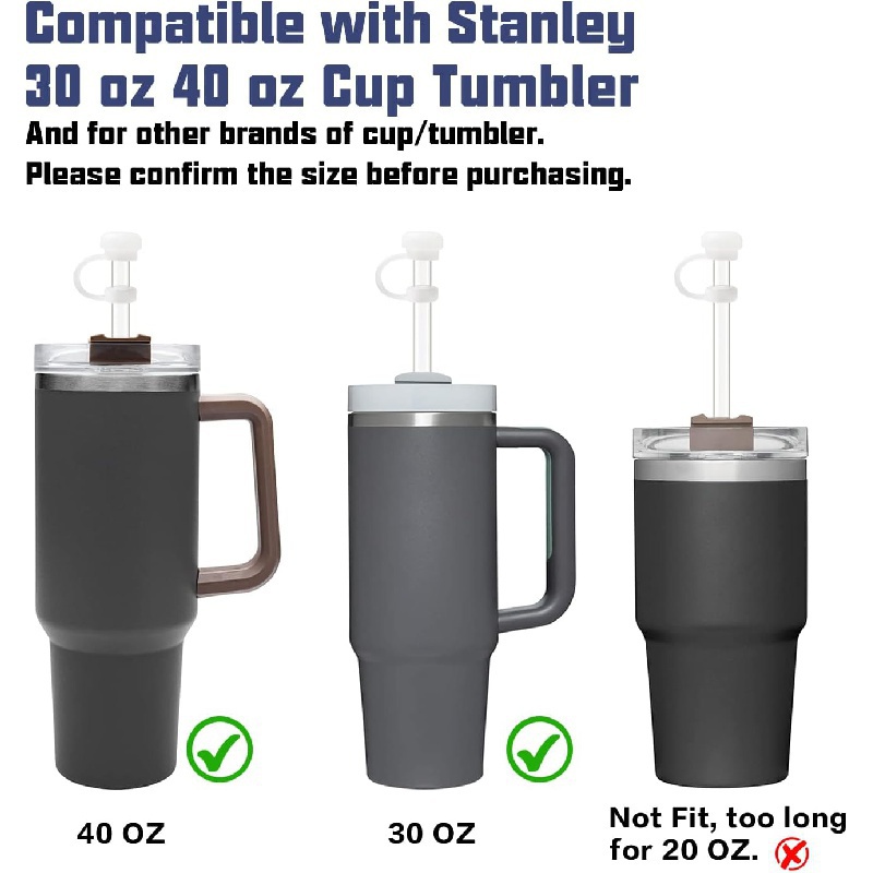 Spill Proof Stopper Set for Stanley Cup 2.0 40oz 30oz, Accessories  Including Straw Cover Cap, Fix Leak Stopper and Lid Spill Plug, Clear 