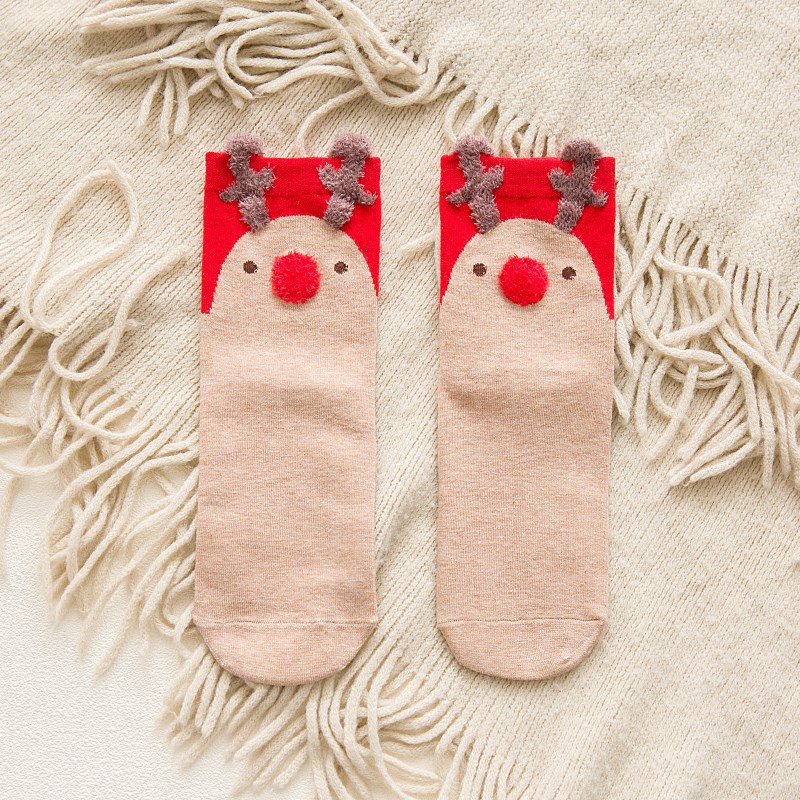 Christmas Stockings Ladies Stocking Funny Socks 2023 Cartoon Santa Claus  Elk Stockings Kawai Girls Christmas Gift