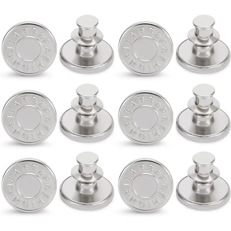 Jean Buttons Pins No Sew Instant Replacement Button - Temu