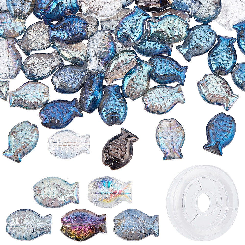 Fish Glass Beads Electroplated Glass Fish Beads Jewelry - Temu Canada