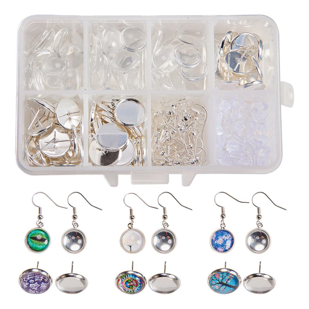Diy Cabochon Pendant Stud Earrings Making Kit Earring Bezel Settings With  Clear Glass Cabochons Earring Hooks(dangle Earrings & Stud Earrings - Temu  New Zealand