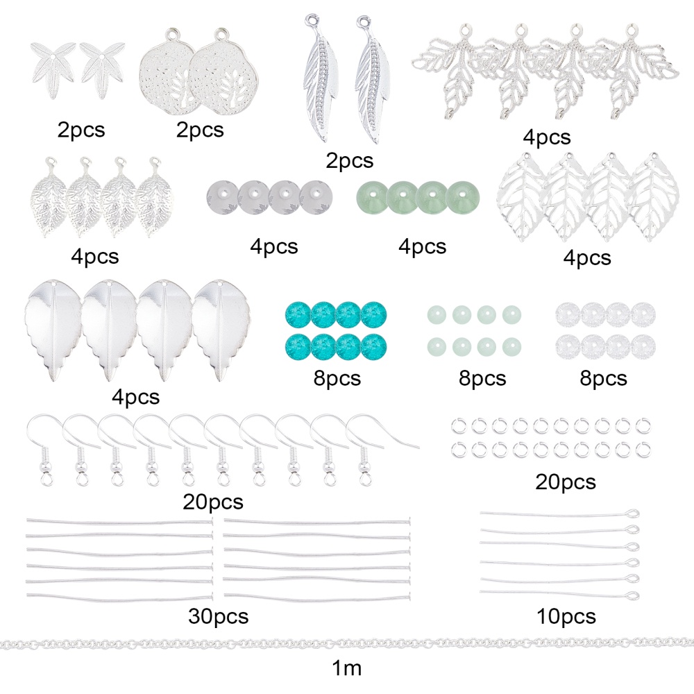 Diy Leaf Themed Earring Making Kits Including Alloy Iron - Temu