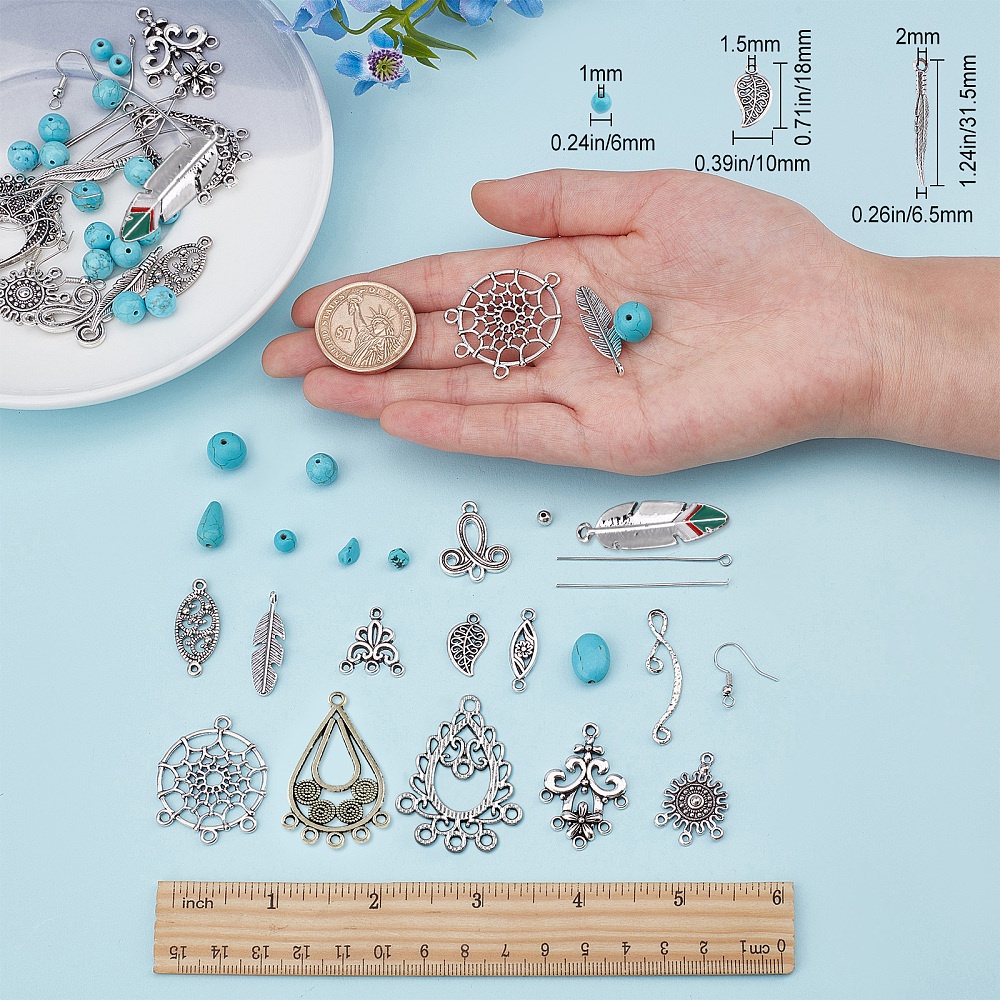 Diy Earring Making Kit Including Alloy Pendants Link - Temu