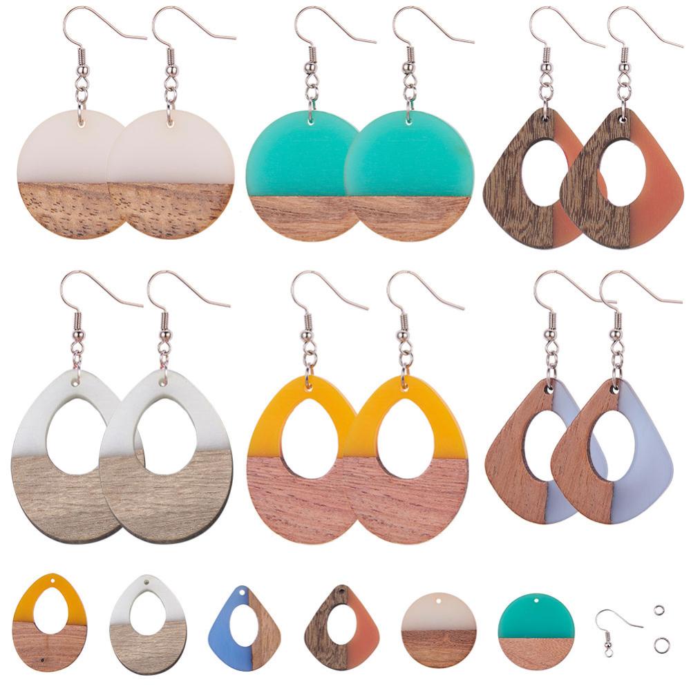 Resin Wood Pendant Acrylic Resin Earring Making Kit Round - Temu