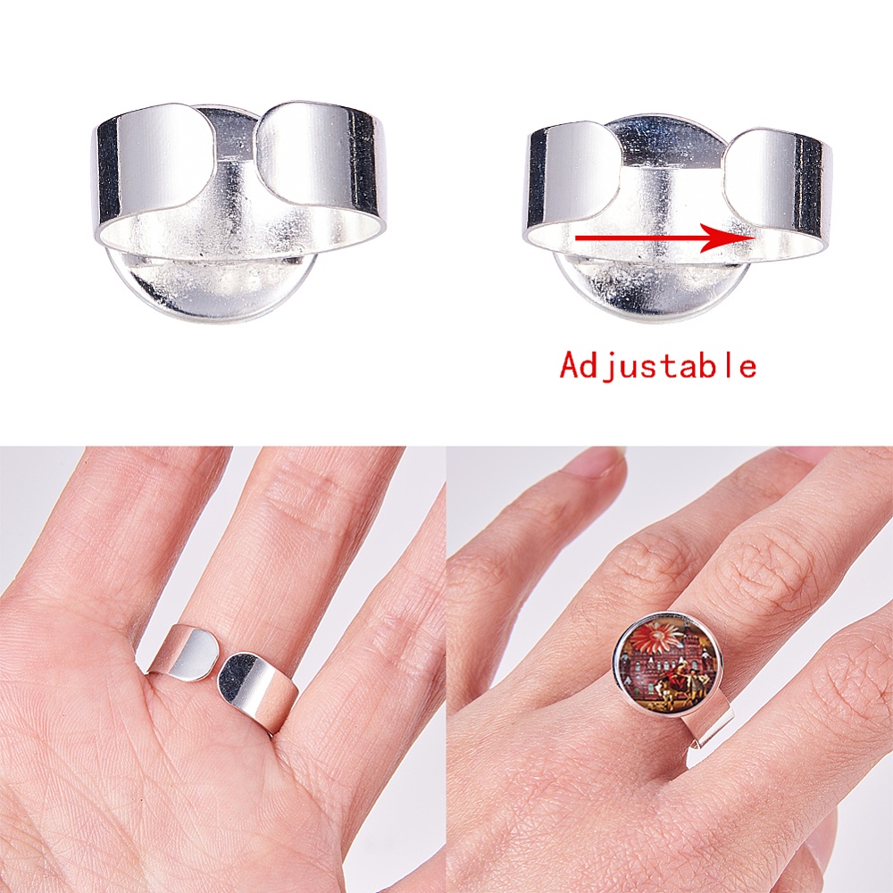 Ring Blanks Adjustable Flat Ring Base Blank Finger - Temu