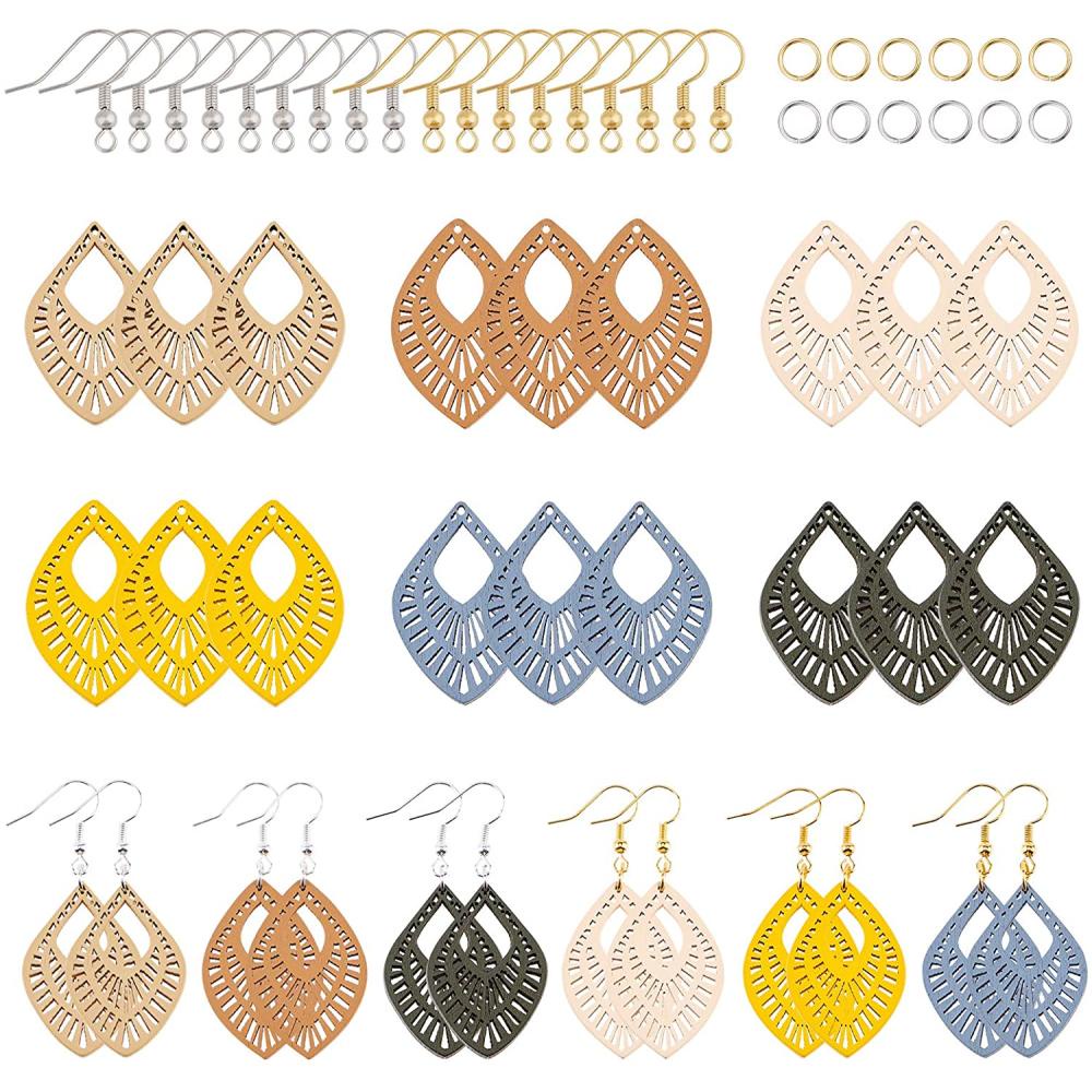 Diy Leaf Themed Earring Making Kits Including Alloy Iron - Temu