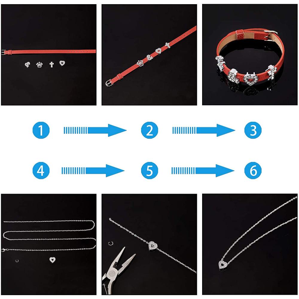 DIY 4Pcs Leather Bracelet Adjustable Making Kit with Blank Alloy