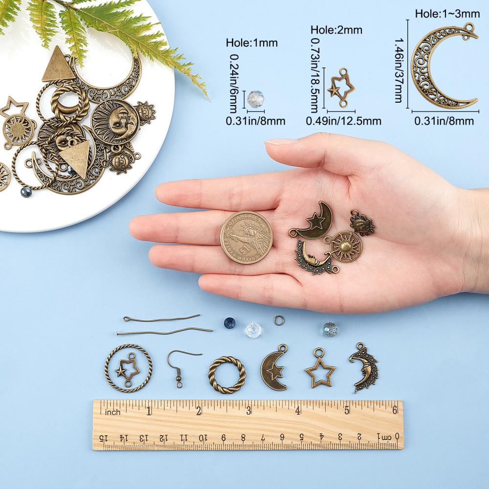 Diy Gothic Earring Making Kit Including Alloy Star Moon - Temu