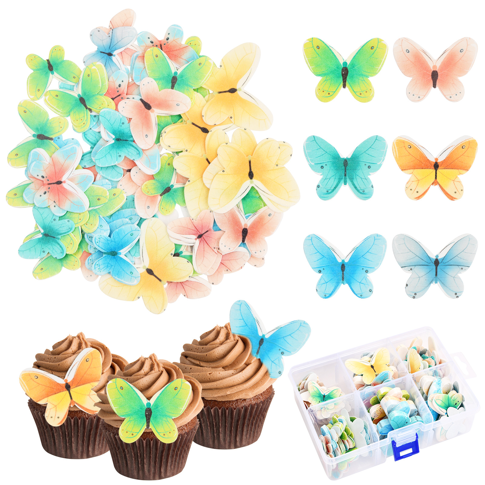 Edible Mixed Bees Glutinous Wafer Rice Paper Cake Dessert Toppers
