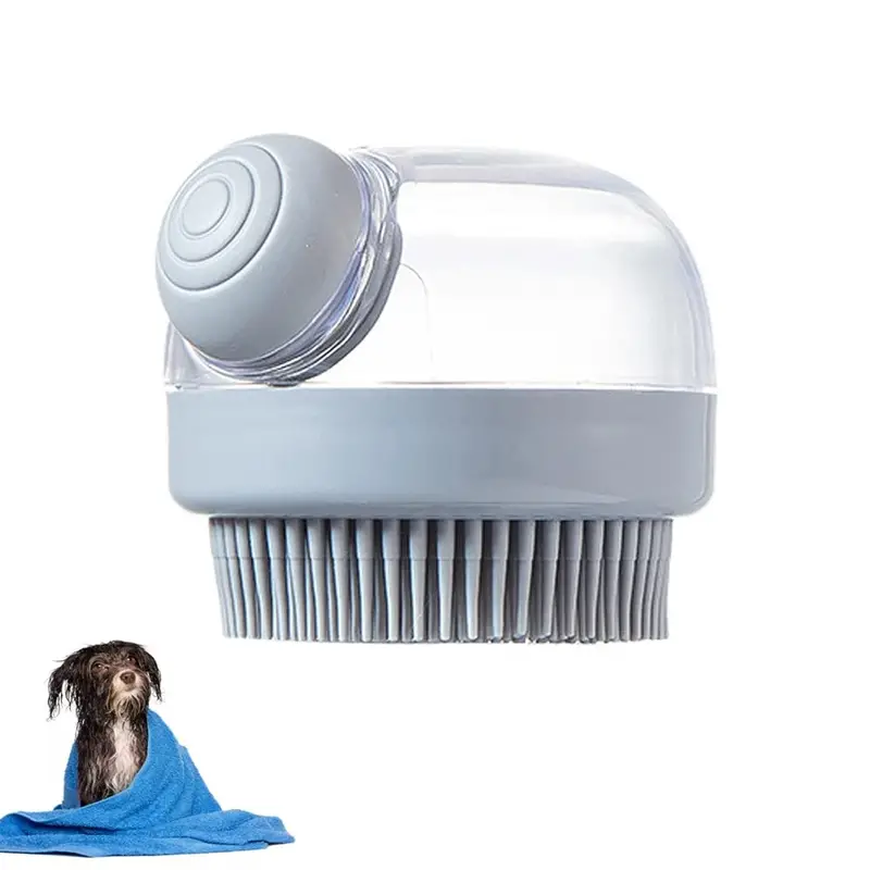 Bath Brush Pet Shampoo Brush Silicone Puppy Massage Brush Dog Shower Brush  With Soap Dispenser Grooming Shower Brush - Temu