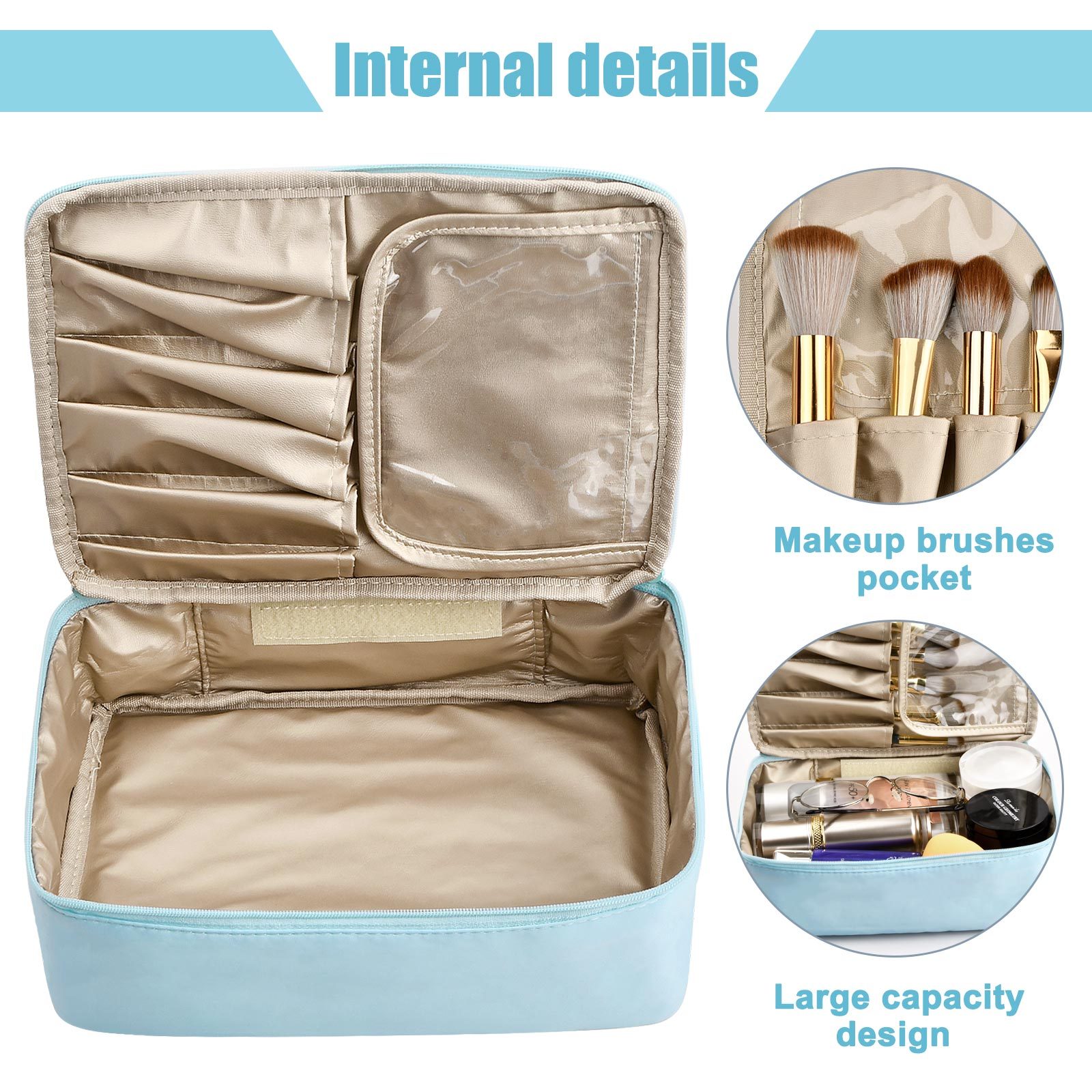 Waterproof Travel Makeup Bag Large Capacity Cosmetic Storage Organizer