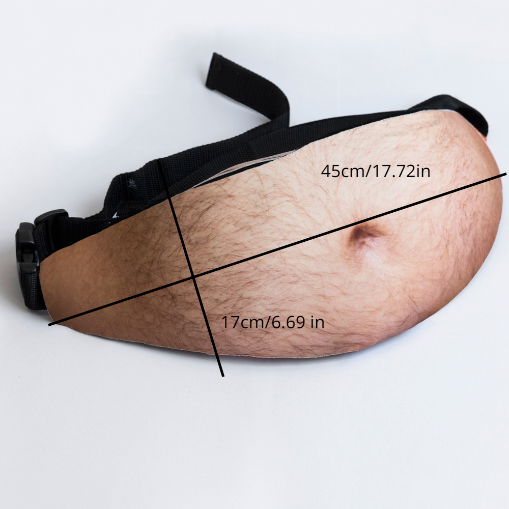 1pc Novelty Belly Fanny Pack for Men High Quality Waist Bag with  Realistic Light Beige Texture, Perfect or Christmas Gag Gift for Dad o