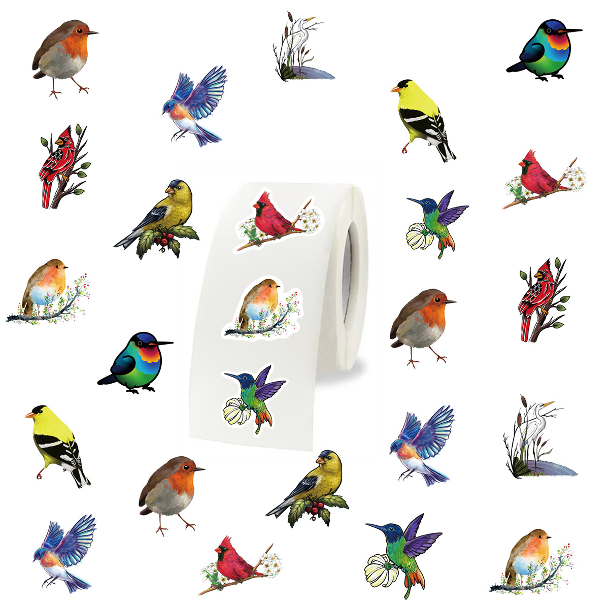 

500pcs Cute Cartoon Bird Animal Series Stickers For Christmas Halloween Party Decorations For Teens Girls Boys For Scrapbooking Envelopes Water Bottles (1inch Labels/ 10 Patterns)