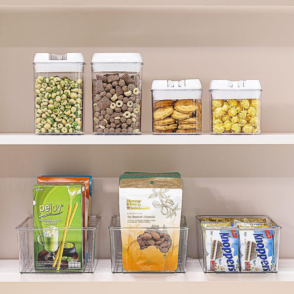 Storage & Organization, Food Storage Organizer Bins, Clear Plastic  Removable Snack Organizer, Pantry Organization Storage Racks With 3  Dividers, For Kitchen Cabinets Snacks, Packets, Spices, Kitchen Supplies -  Temu