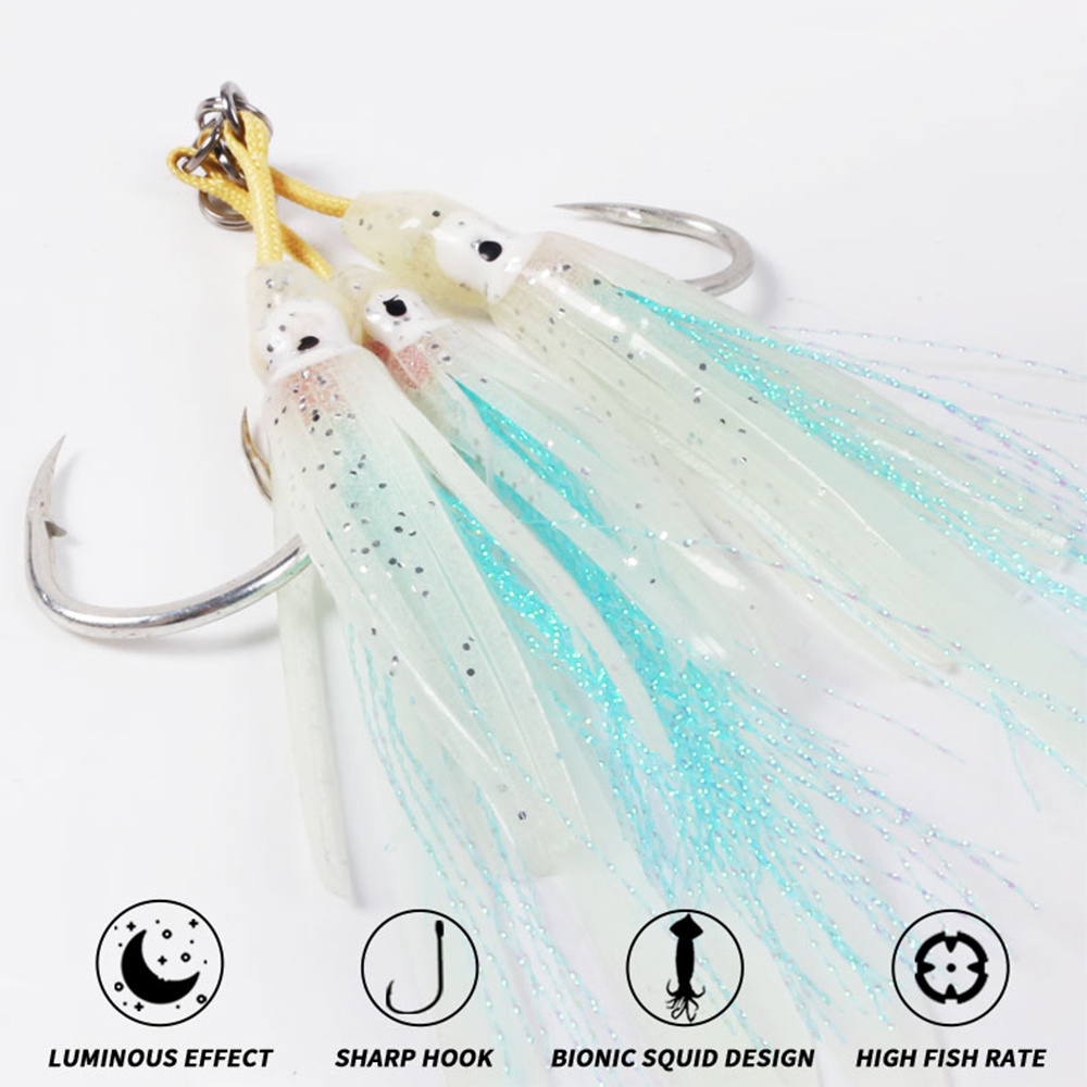 Bag Glow Rubber Squid Hook Artificial Fishing Lure Hooks - Temu Poland