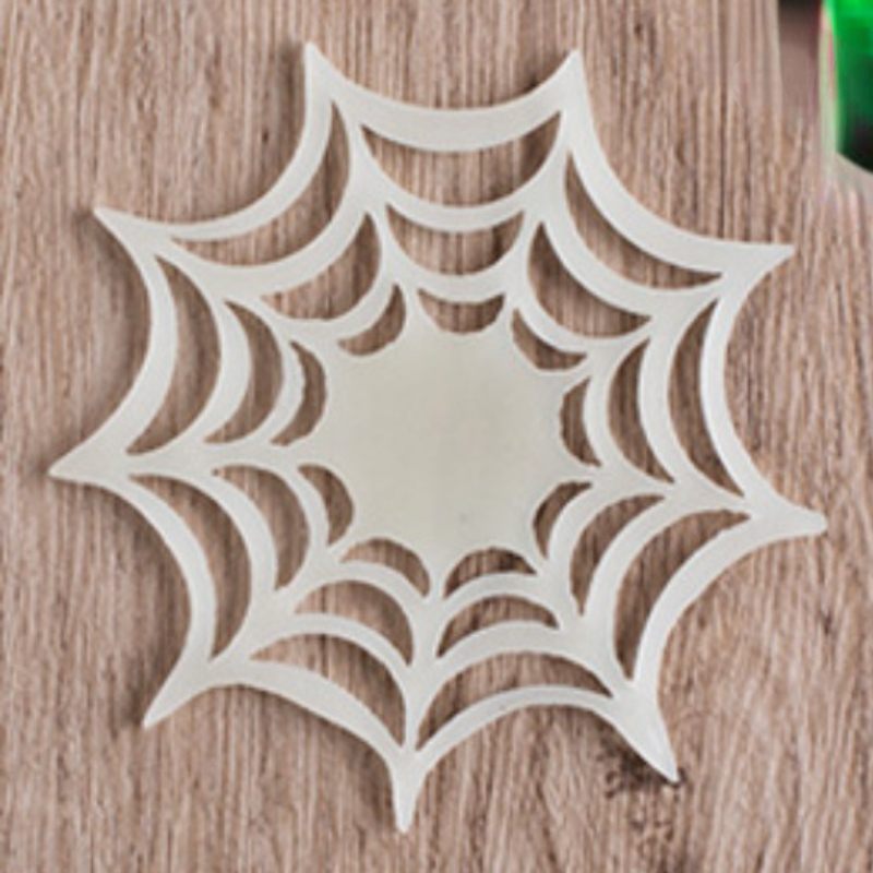 Spider Coasters Blue White Spiderweb Halloween Holiday Ceramic