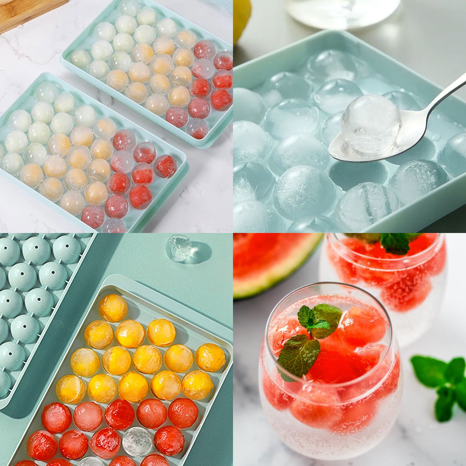Round Ice Cube Tray, Freezer Ice Ball Maker Mold, Mini Circle Ice Cube Tray  , Sphere, Ice Cooler, Cocktail, Whiskey, Tea and Coffee (1Pcs,Blue) 