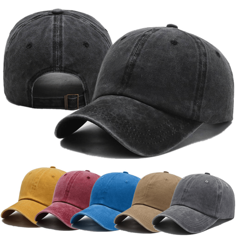 

1pc Unisex Solid Color Washed Baseball Cap For Outdoor Sports