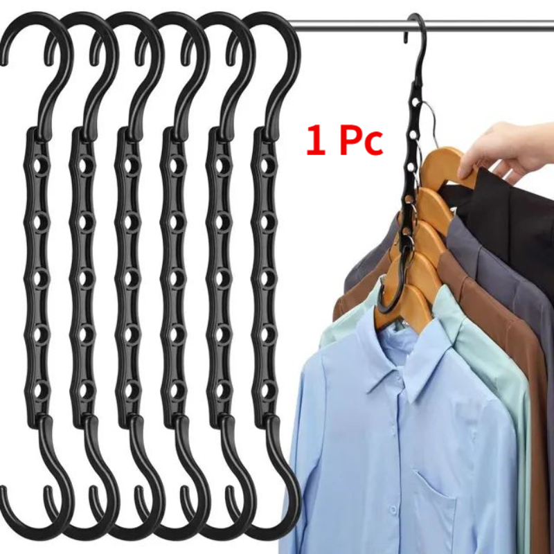 DTICON Hangers Space Saving, Metal Chain Clothes Hanger Organizer with 8  Slots, Magic Foldable Multiple Hangers in One, Collapsible Vertical Space