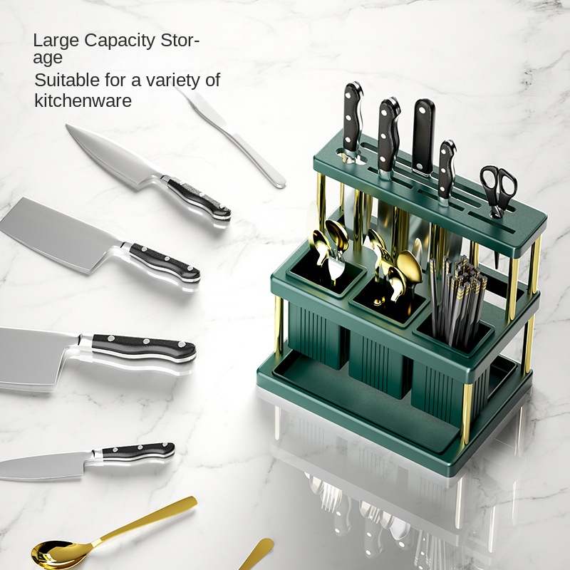 Soporte multifuncional giratorio para cuchillos, soporte para cocina,  palillos, jaula para tabla de cortar, soporte para cuchillos de una sola  pieza
