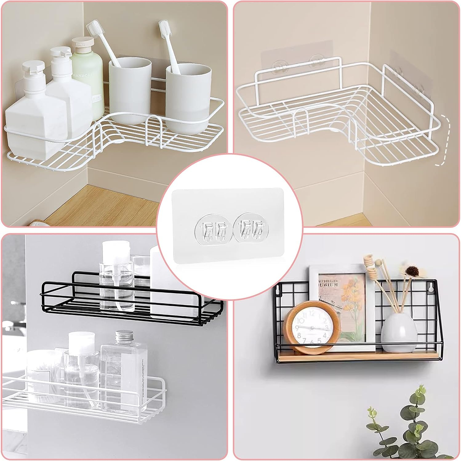 Shower Caddy Adhesive Replacement, Shower Rack Stickers, Shower Shelf  Adhesive Strips, Transparent Strong Sticker Hooks For Bathroom Shower Caddy,  Bathroom Accessories, Bathroom Supplies - Temu