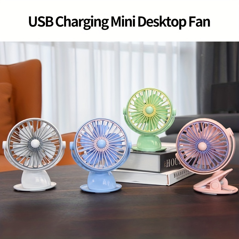 Mini ventilateur USB, ventilateur de bureau à clip portable avec