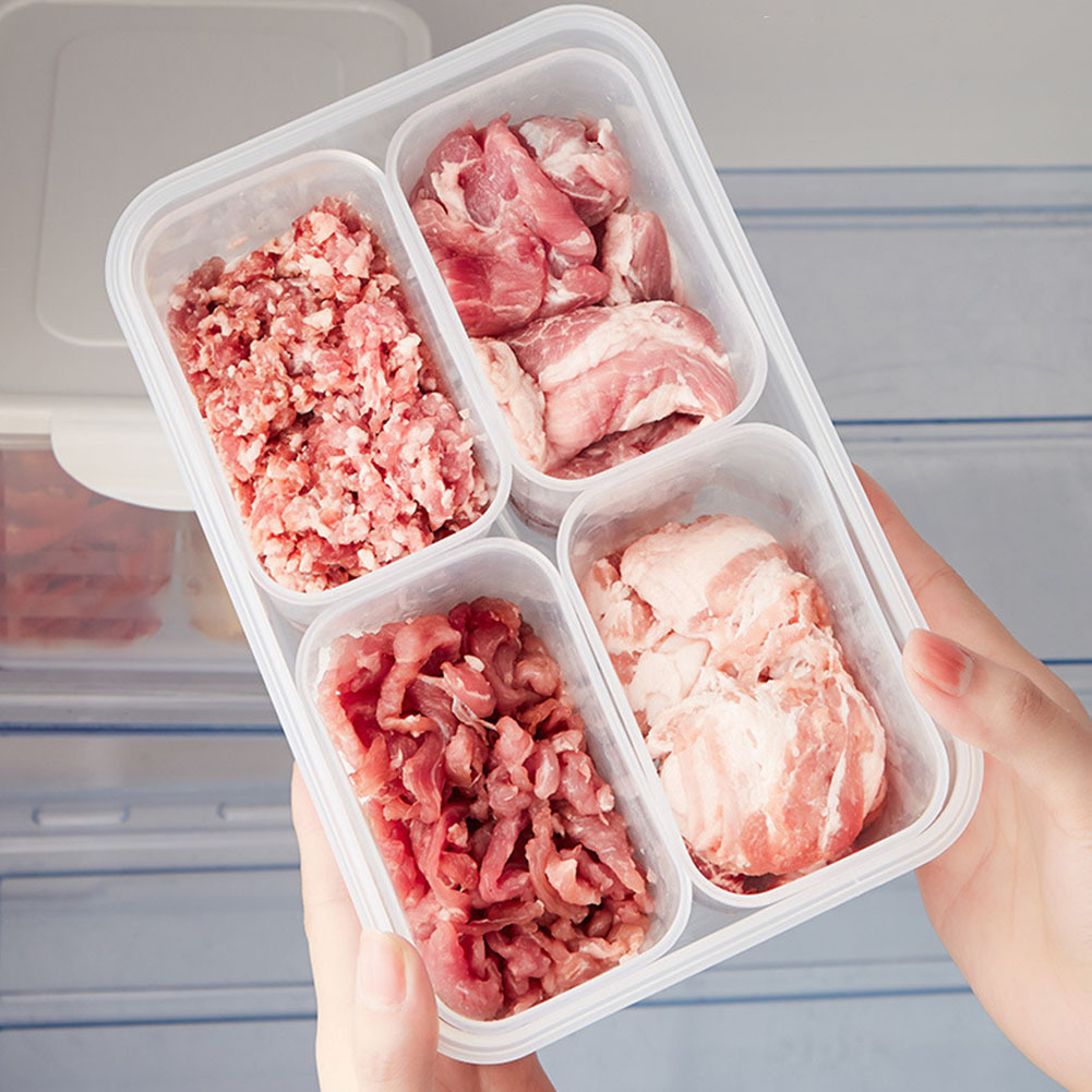 1pc Refrigerator Fresh-keeping Box Frozen Meat Container, Food