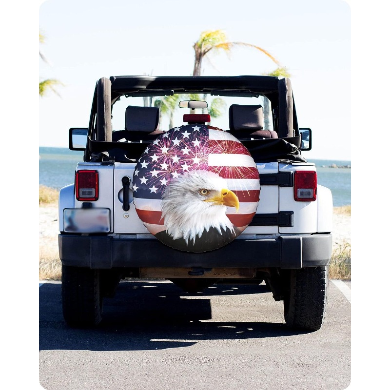 American Flag Spare Tire Cover For Rv Trailer Eagle Camper Wheel Accessories  For Travel Trailers Uv Sun Protectors Truck Suv Camping Tire Wheel Covers  Automotive Temu Japan