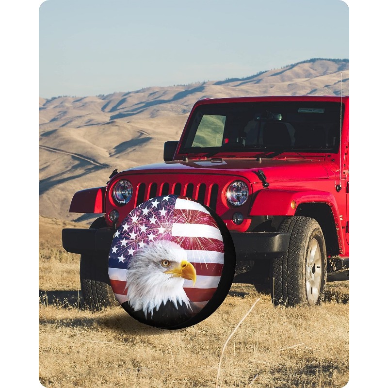 American Flag Spare Tire Cover For Rv Trailer Eagle Camper Wheel Accessories  For Travel Trailers Uv Sun Protectors Truck Suv Camping Tire Wheel Covers  Automotive Temu Japan