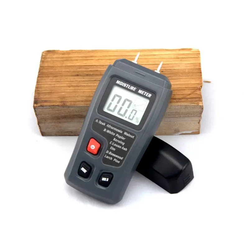 Emt01 0-99.9% Two Pins Digital Wood Moisture Meter Wood Humidity Tester  Hygrometer Timber Damp Detector Large Lcd Display - Temu