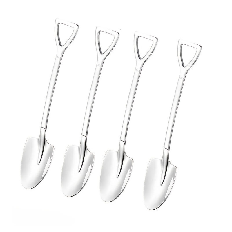 Stainless Steel Shovel Spoon Creative Fruit Dessert Spoon Ice Cream Scoop  Household Kitchen Accessories Tableware Cutlery Set