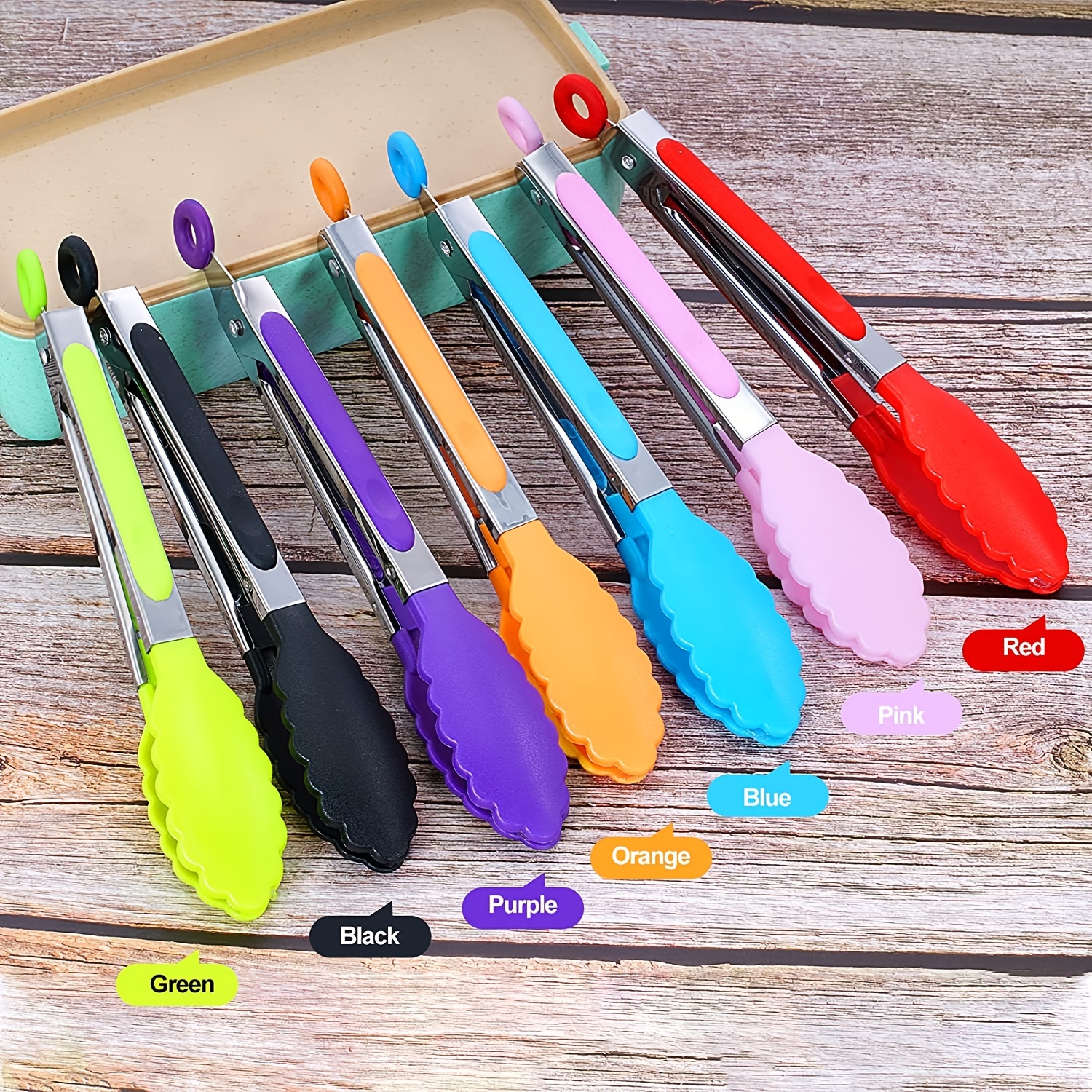 Heat Resistant Silicone Kitchen Tongs Non stick Stainless - Temu