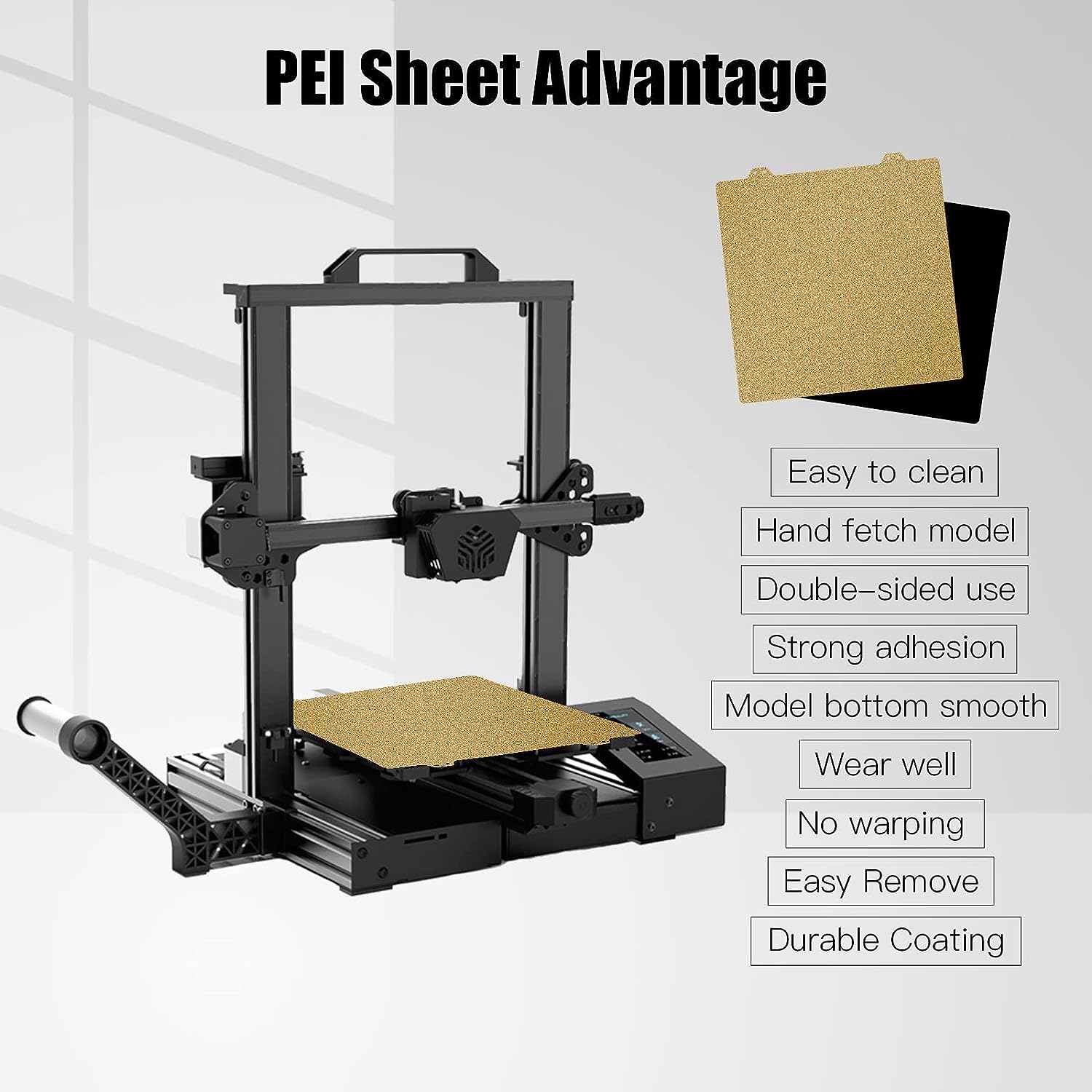Geege 3D Printers Bed, Double-Sided Spring Steel Magnetic PEI