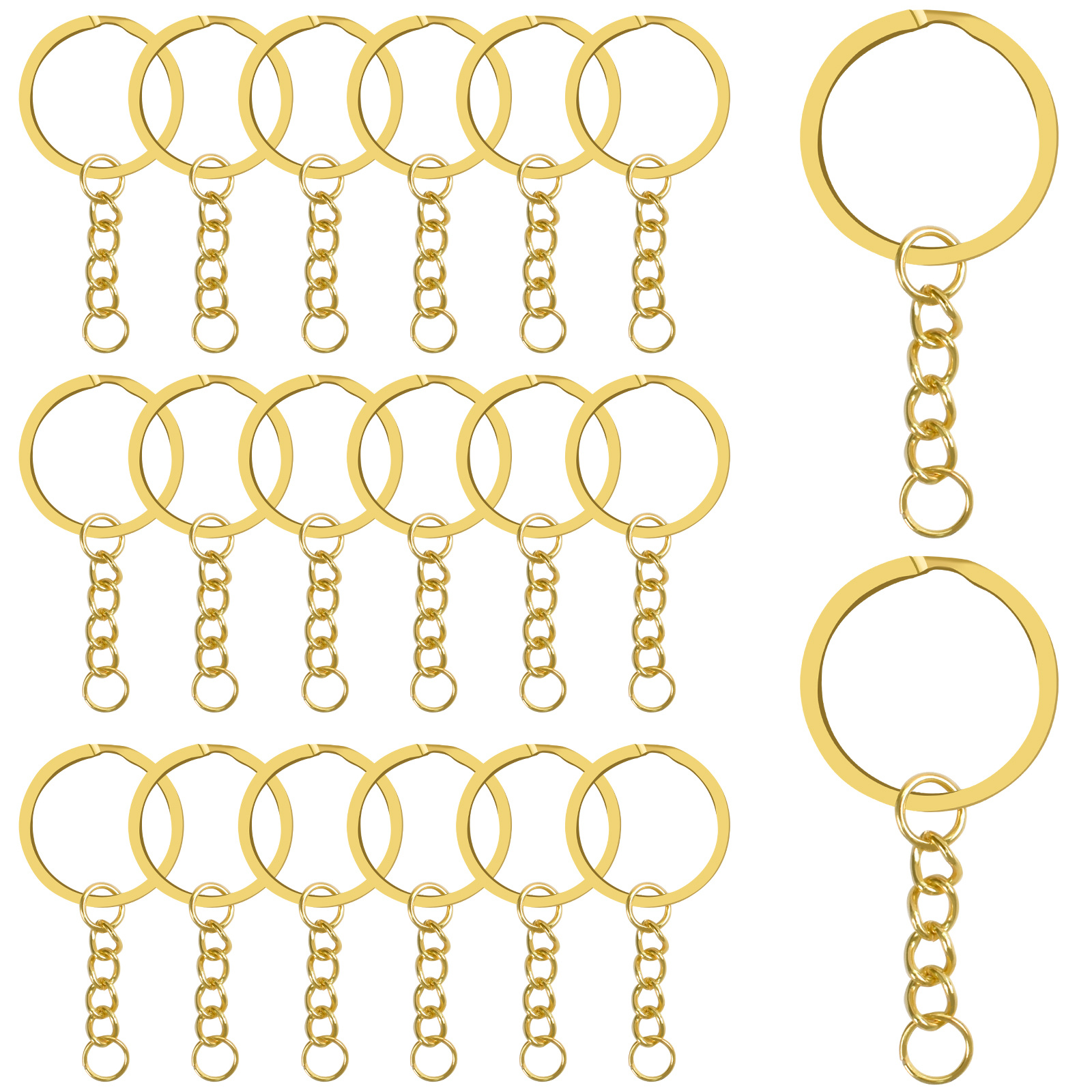20Pcs Split Key Rings,Gold Plated Key Rings,Key Ring Findings,keychain  rings 30mm