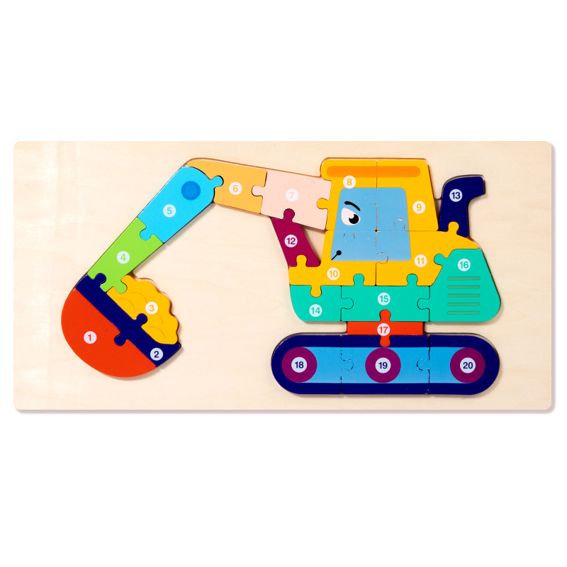 Children Education Puzzle Assembly Engineering Excavator - Temu