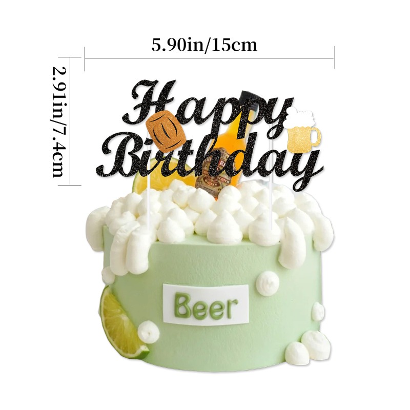 Beer Budweiser Edible Birthday Cake Topper