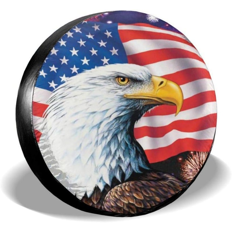 Spare Tire Cover American Eagle Flag Polyester Universal Waterproof  Corrosion Protection Wheel Covers For Trailer Suv Truck And Many Vehicles  15 Inch Shop The Latest Trends Temu