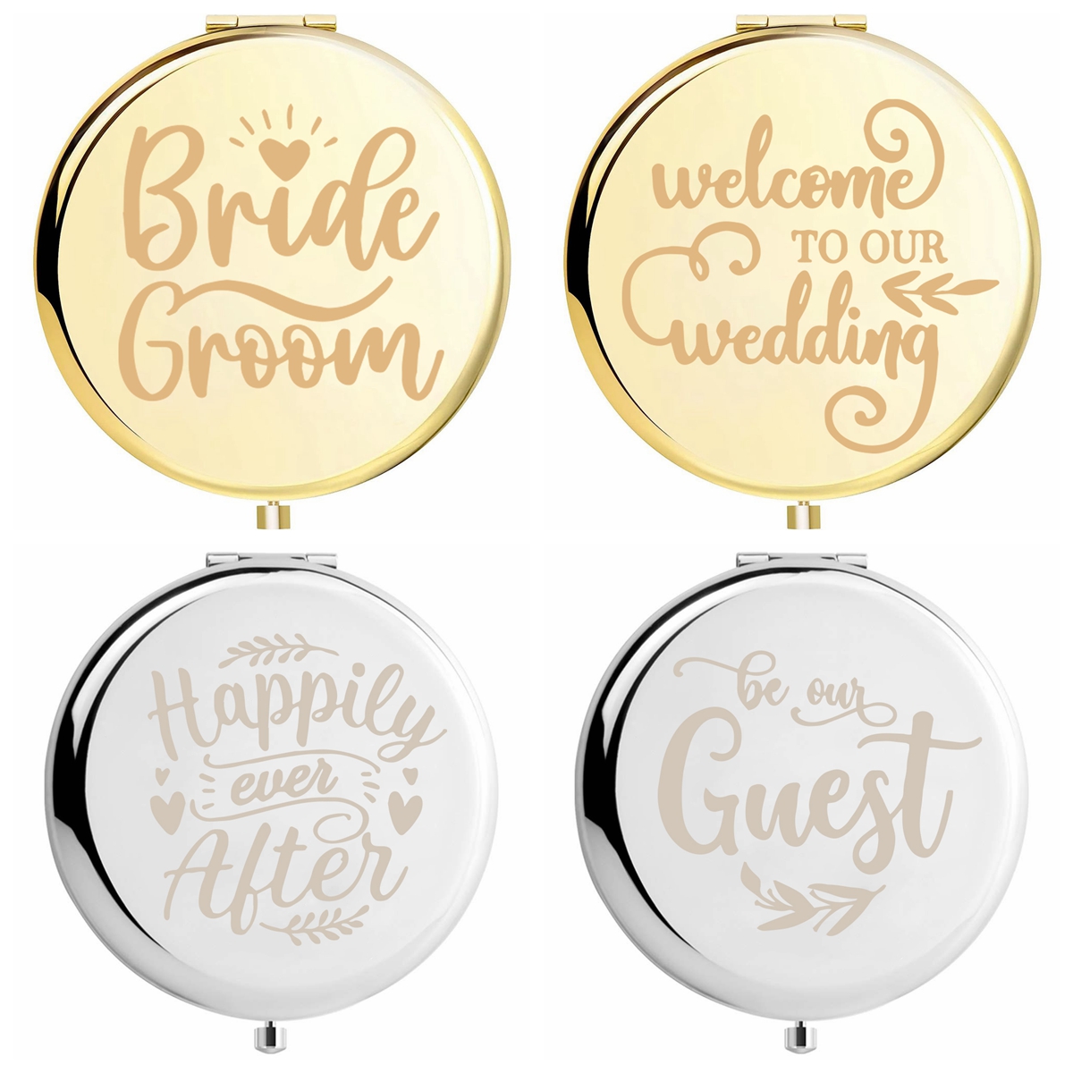 CUTERUI GIFTED Bridesmaid Gifts Bride Tribe Compact Makeup Mirrors for  Bachelorette Bridal Shower Gifts(Pack of 8,Champagne) - Yahoo Shopping