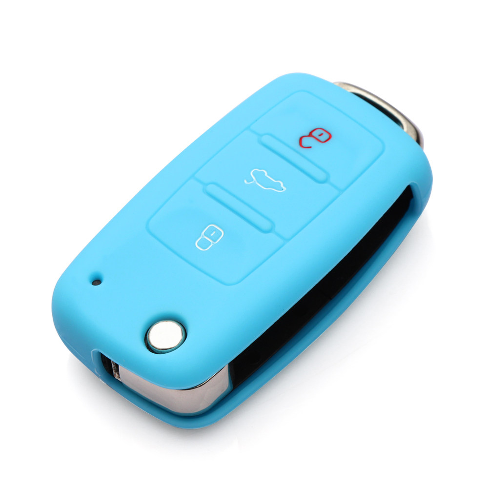 kwmobile Key Cover Compatible with VW Skoda Seat - Stars Snow Globe