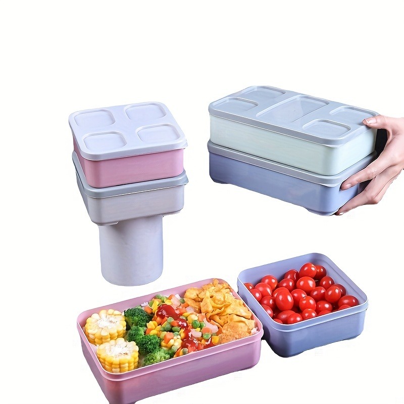 Lunch Box With Lids Plastic Bento Box Stackable Reusable - Temu