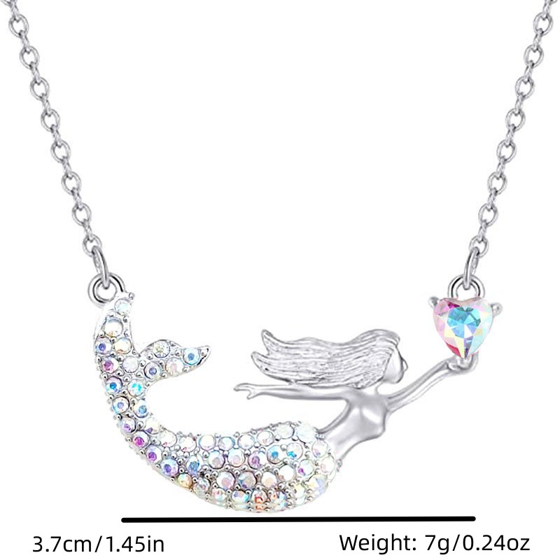 BAOWING Mermaid Gifts for Girls Mermaid Necklaces for Teen Girls Heart  Initial Mermaid Tail Pendant Rainbow Crystal Jewelry Gifts for Daughter  Granddaughter Niece Teen Girl Letter R - Yahoo Shopping
