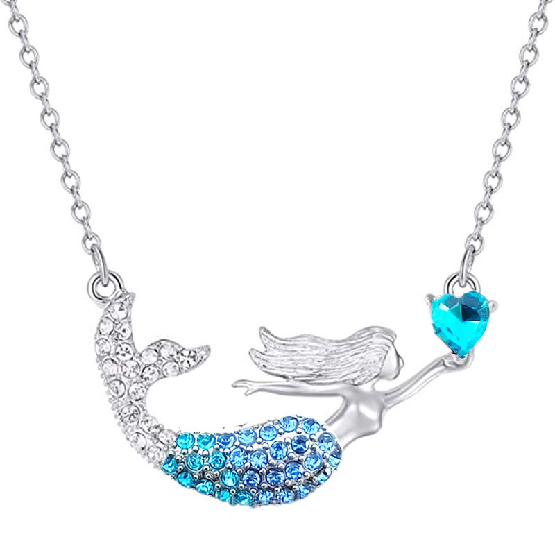 BAOWING Mermaid Gifts for Girls Mermaid Necklaces for Teen Girls Heart  Initial Mermaid Tail Pendant Rainbow Crystal Jewelry Gifts for Daughter  Granddaughter Niece Teen Girl Letter R - Yahoo Shopping