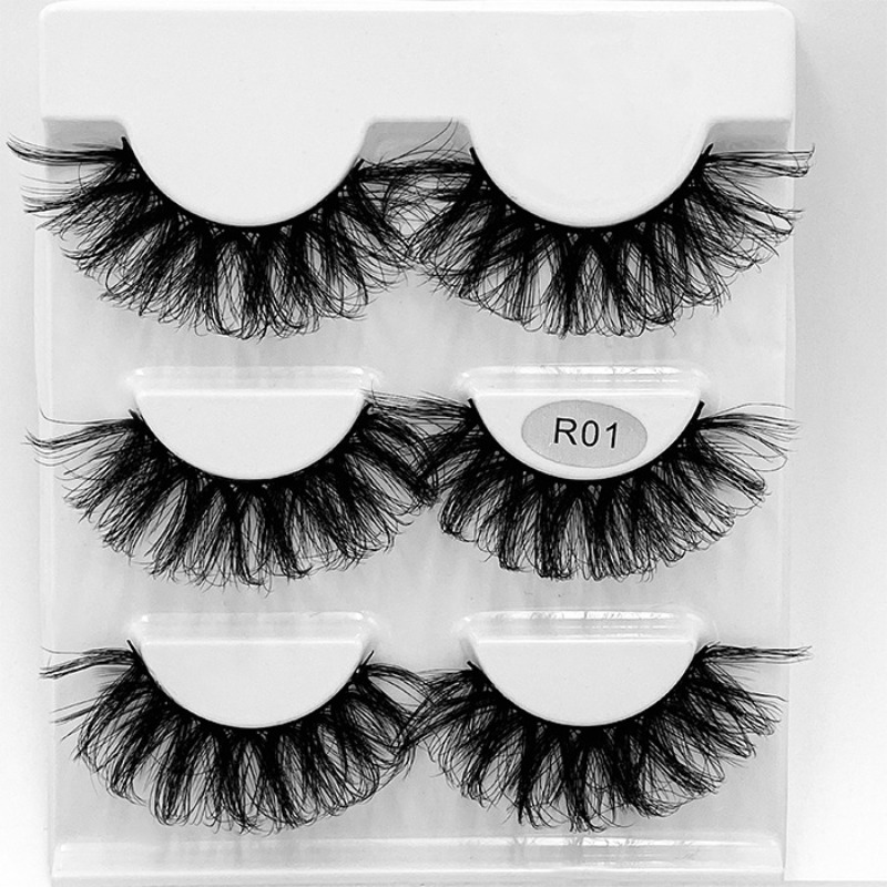 3 Pairs Fluffy 3D False Eyelashes Thick Curling Faux Mink