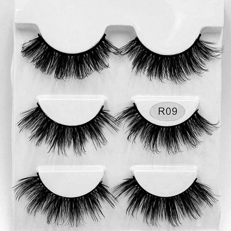3 Pairs Fluffy 3D False Eyelashes Thick Curling Faux Mink