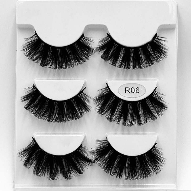 3 Pairs Fluffy 3D False Eyelashes Thick Curling Faux Mink