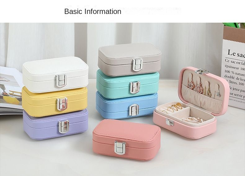 Vlando Macaron Small Jewelry Box, Travel Storage Case for Rings and Earrings