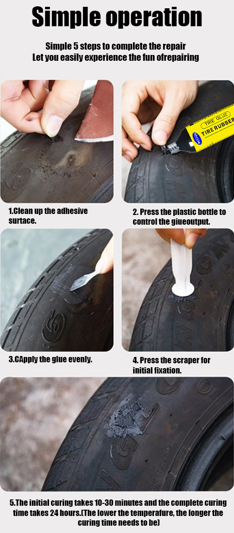 Car Tyre Repair Glue Motorcycle Bike Tire Black Glue Rapid - Temu