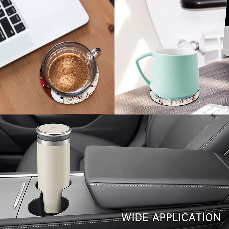 2Pcs Car Coasters for Cup Holders,Christmas Decorations,car Decor,Cup  Holder Coaster for Car,Cup Mats,Car Accessories for Women,Automotive Car  Cup