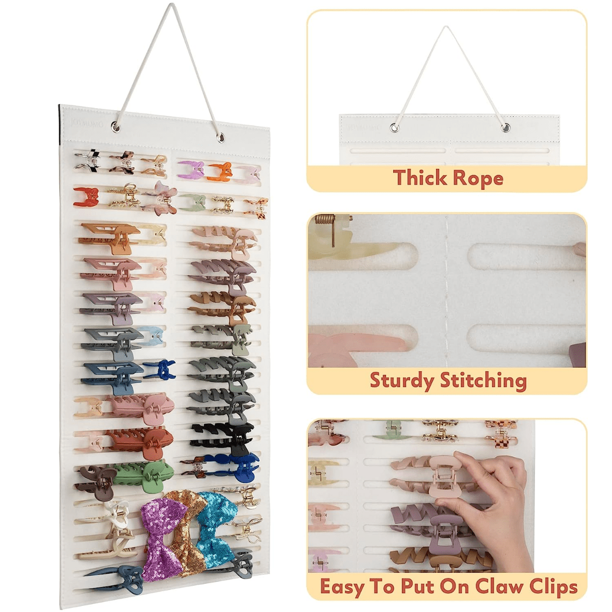 Bmobuo Claw Clip Organizer Hair Clip Holder Organizer Storage Hanging Claw  Clip Holder for Women Girls Hair Accessories Organizer Wall-mount Hair Claw  Stand Display Holder(Without Claw Clips)