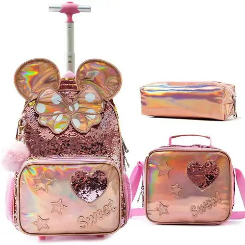 Mochilas para niñas pequeñas, mochilas escolares de guardería, bolsas de  almacenamiento de princesa con lazo de lentejuelas a la moda, 2022 -  AliExpress